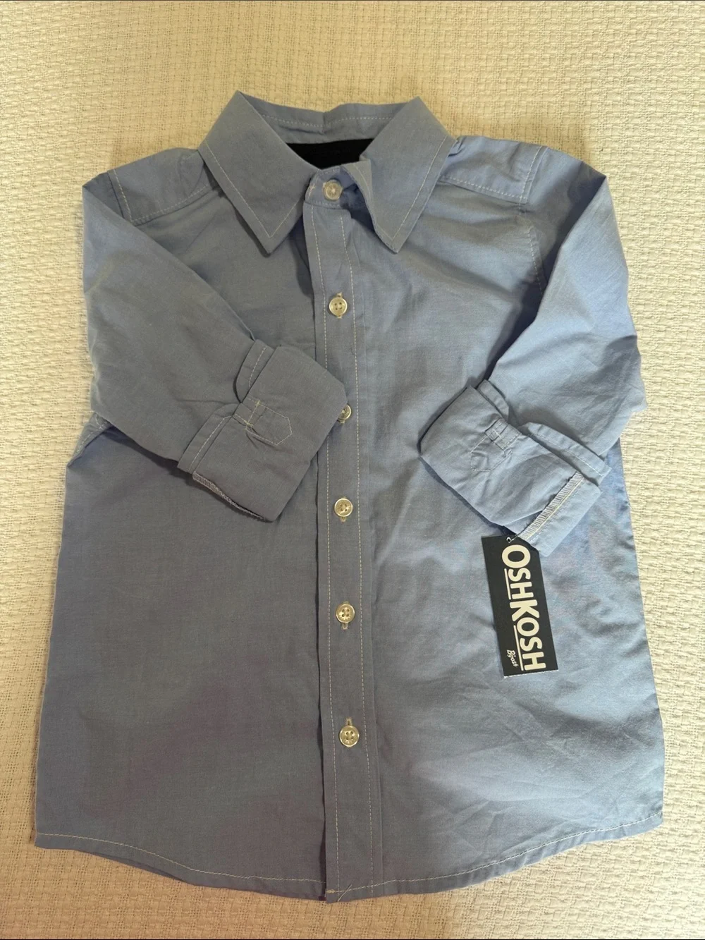 OshKosh B'gosh White and Light Blue Button-Down Dress Shirts
